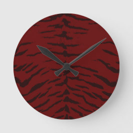 Red Tiger Digital Print Runde Wanduhr