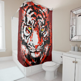 Red Tiger Head Duschvorhang