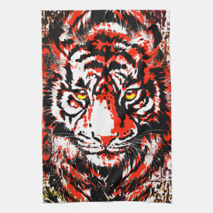 Red Tiger Head Handtuch - Tiger Küche Handtuch