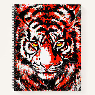 Red Tiger Notebook - Tiger Artwork - Wildlife Notizbuch