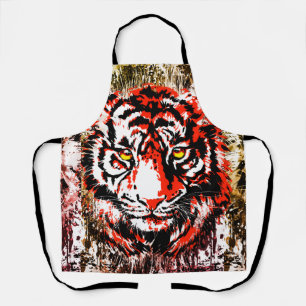 Red Tiger Schürze - Red Tiger Head Zeichnend