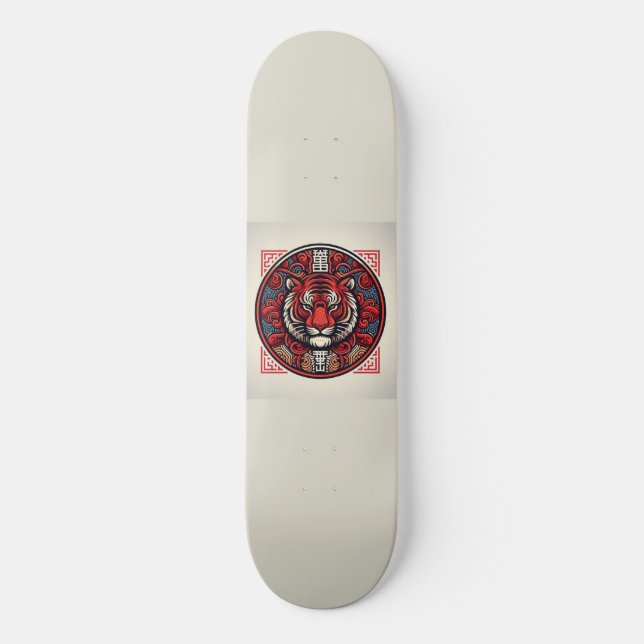 Red Tiger Square Skateboard (Vorderseite)