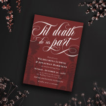 Red Til Death Do us Part Skeleton Goth Wedding