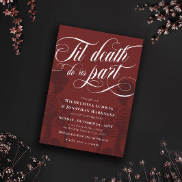 Red Til Death Do us Part Skeleton Goth Wedding Einladung