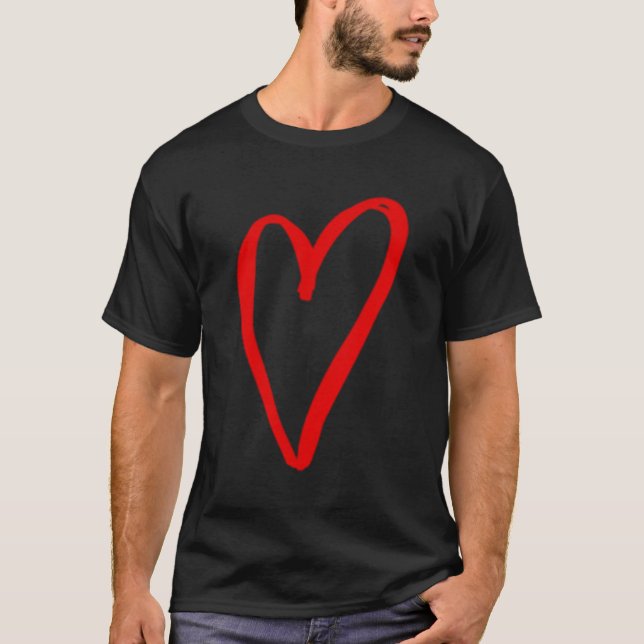 Red Tiny He Pocket's Day Liebe T-Shirt (Vorderseite)