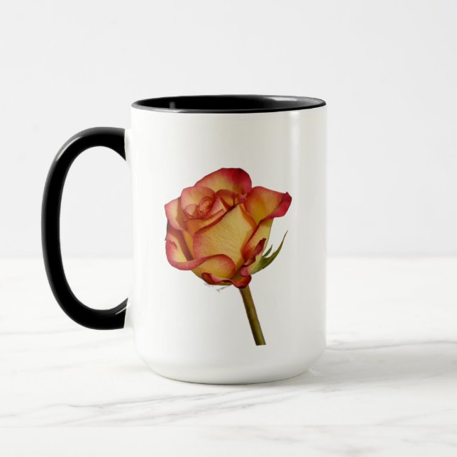 Red Tipped Rose Tasse (Links)