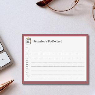 Red To Do-List mit Zwischenablage und Pen Post-it Klebezettel