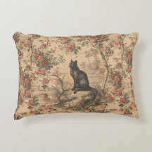 Red Toile Chinoiserie Cat Damask