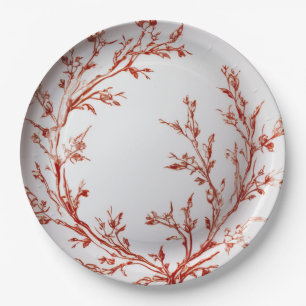 Red Toile Elegante Pappteller