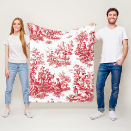 Red Toile Fleecedecke