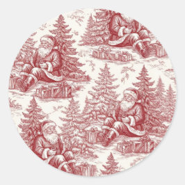 Red Toile Runder Aufkleber