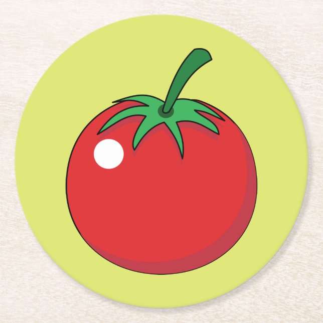 Red Tomato Runder Pappuntersetzer (Vorderseite)