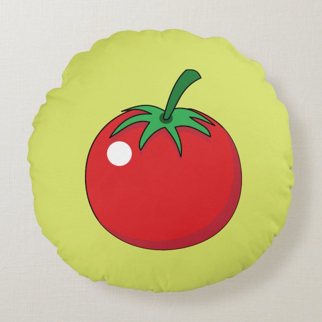 Red Tomato Rundes Kissen (Vorderseite)