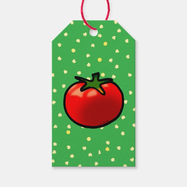 Red Tomato Whimsical Custom Art Geschenkanhänger (Vorderseite)