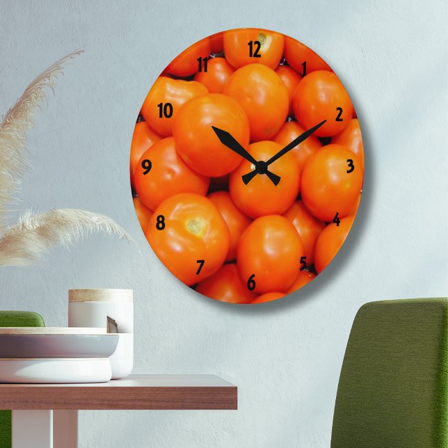 Red Tomatoes Clock Große Wanduhr (Red Tomatoes Clock)