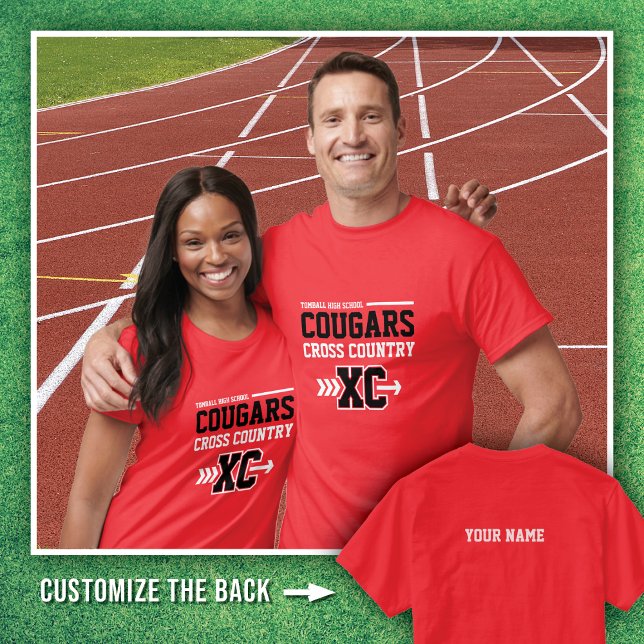 Red Tomball High School Cougars Cross Country T-Shirt (Von Creator hochgeladen)