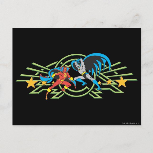 Red Tornado + Batman Postkarte (Vorderseite)