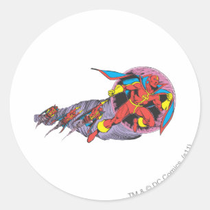 Red Tornado in Wind Motion Runder Aufkleber