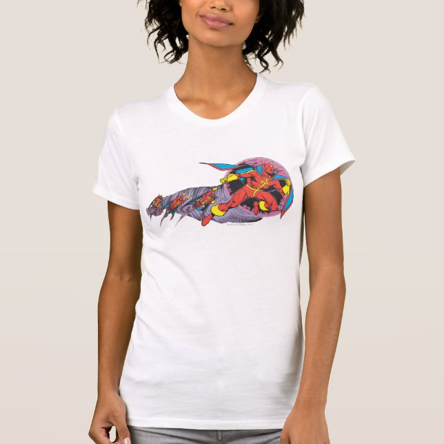 Red Tornado in Wind Motion T-Shirt (Vorderseite)