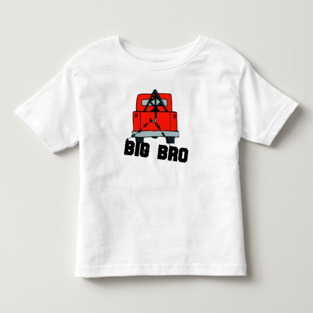 Red Tow Truck Big Bro Kleinkind T-shirt (Vorderseite)