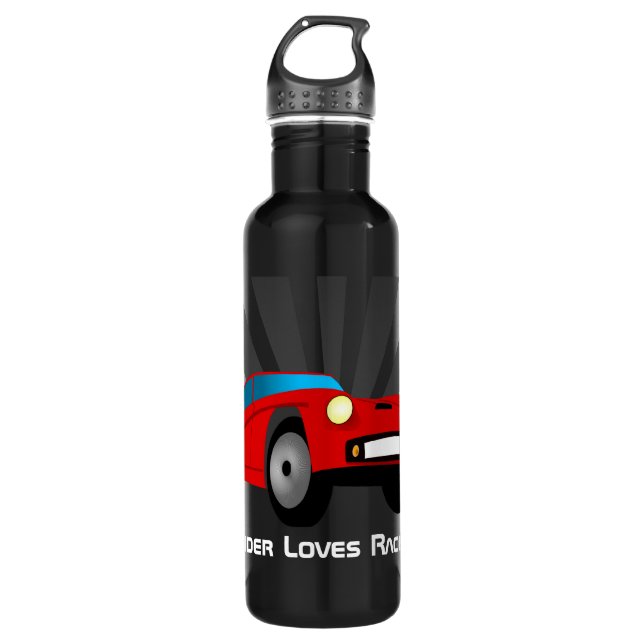 Red Toy Sports Race Car Boys Kinder Edelstahlflasche (Vorderseite)