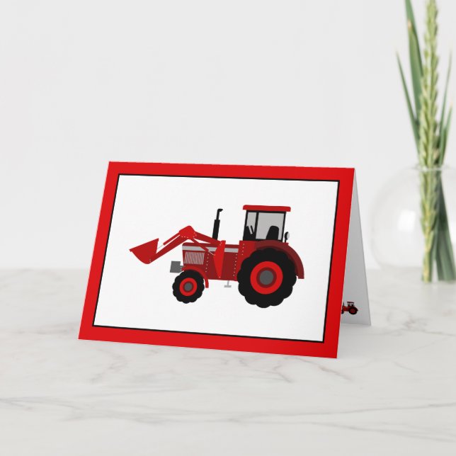 Red Tractor Birthday Karte (Vorderseite)