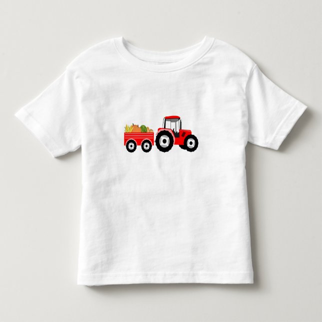 Red Tractor Truck Farm Produzieren Kleinkind T-shirt (Vorderseite)