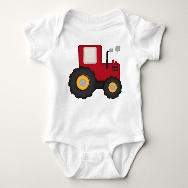 Red Tractor und Little Bauer Boy Baby Strampler (Vorderseite)