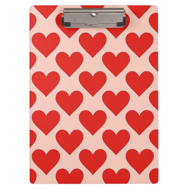 Red, traditional Valentine's day heart Klemmbrett (Vorderseite)