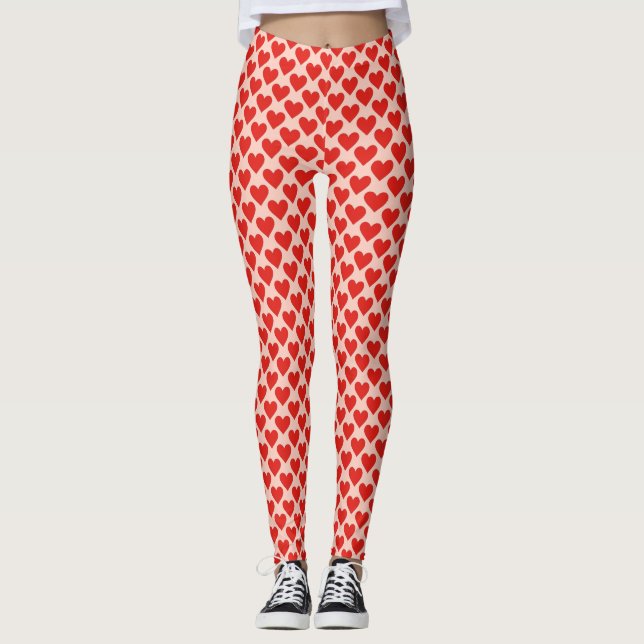 Red, traditional Valentine's day heart Leggings (Vorderseite)