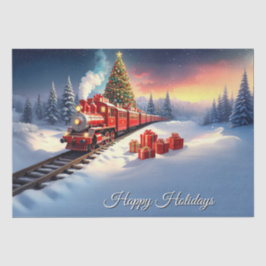 Red Train Christmas Tree Holiday Tissue Paper Seidenpapier