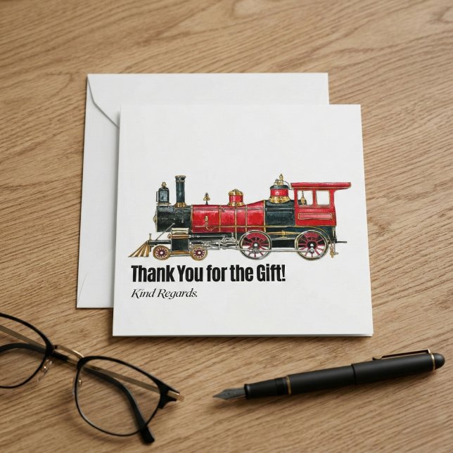 Red Train Dankeschön Karte (Red Train Thank You Card)