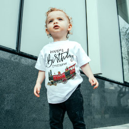 Red Train Happy Birthday "Your Name" Kleinkind T-shirt