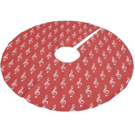 Red Treble Clef Musical Christmas Singer Polyester Weihnachtsbaumdecke