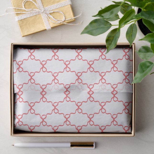 Red Trellis Bow | Coquette Christmas  Seidenpapier (Geschenk)