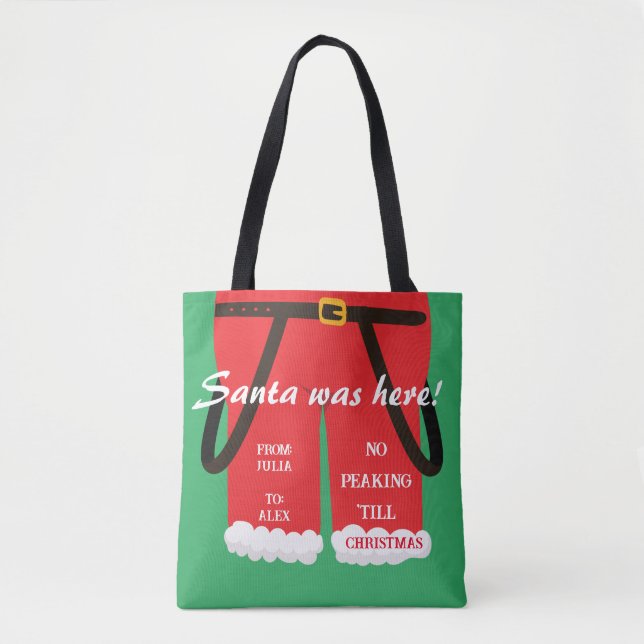 Red Trendy Christmas Weihnachten Weihnachtsgeschen Tasche (Vorderseite)