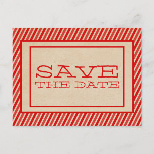 Red Trendy Stripes Enregistrer la carte postale Da