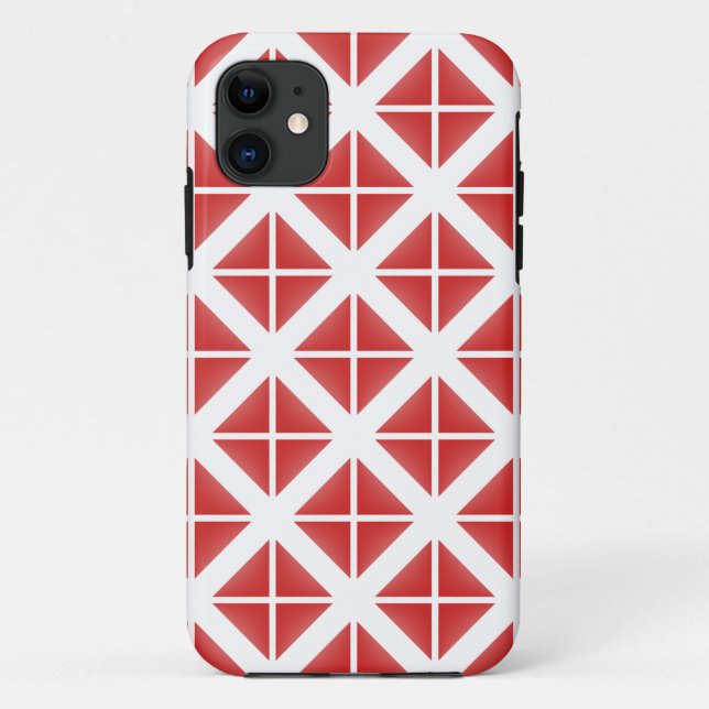 Red Trendy Triangle Pattern Case-Mate iPhone Hülle (Rückseite)