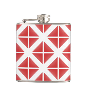 Red Trendy Triangle Pattern Flachmann