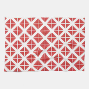 Red Trendy Triangle Pattern Geschirrtuch