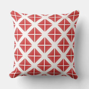 Red Trendy Triangle Pattern Kissen