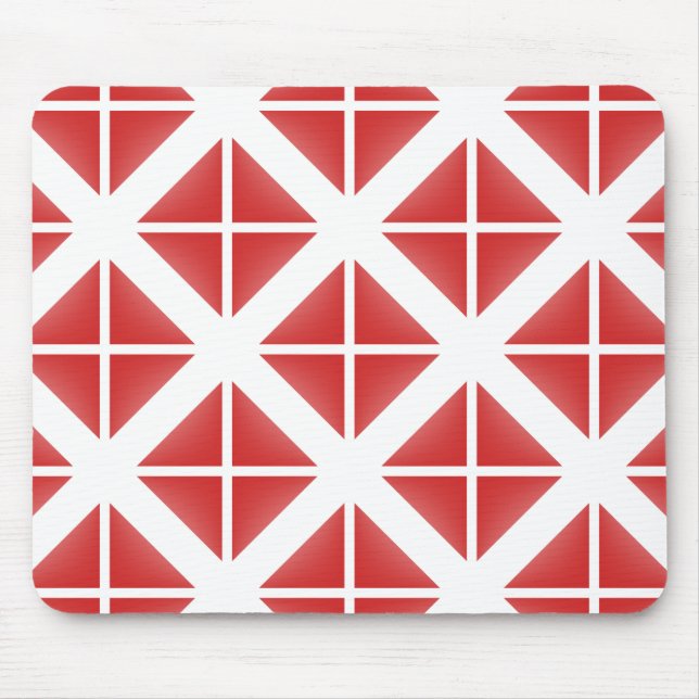 Red Trendy Triangle Pattern Mousepad (Vorne)