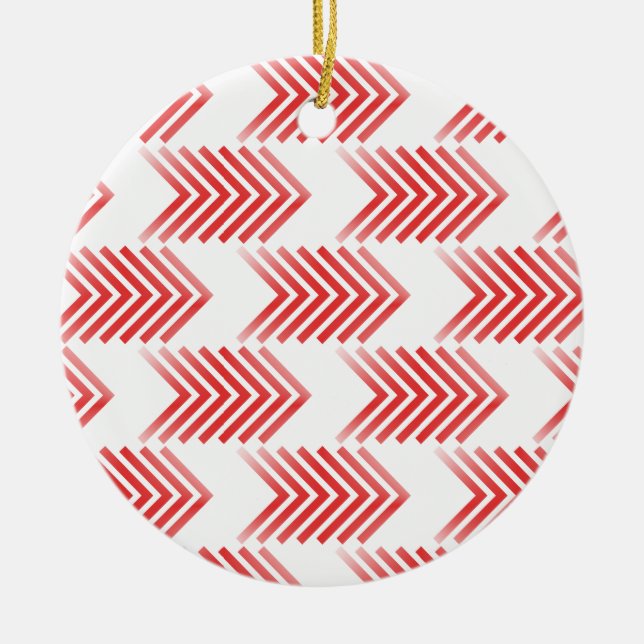 Red Tribal Arrow Pattern Keramikornament (Vorne)