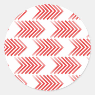 Red Tribal Arrow Pattern Runder Aufkleber