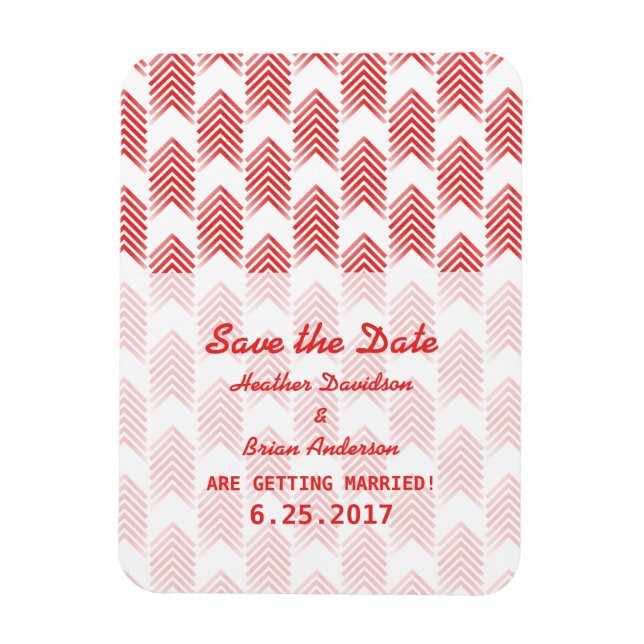 Red Tribal Arrows Save the Date Flexi Magnet (Vertikal)