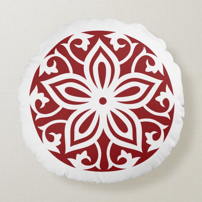 Red TRIBAL CIRCLE OF LIFE Throw Kissen (Vorderseite)