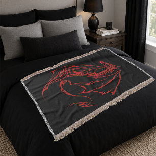 Red Tribal Dragon Black Decke