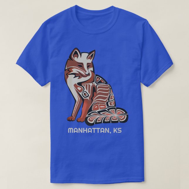 Red Tribal Fo Manhattan KS Native American Artwork T-Shirt (Design vorne)