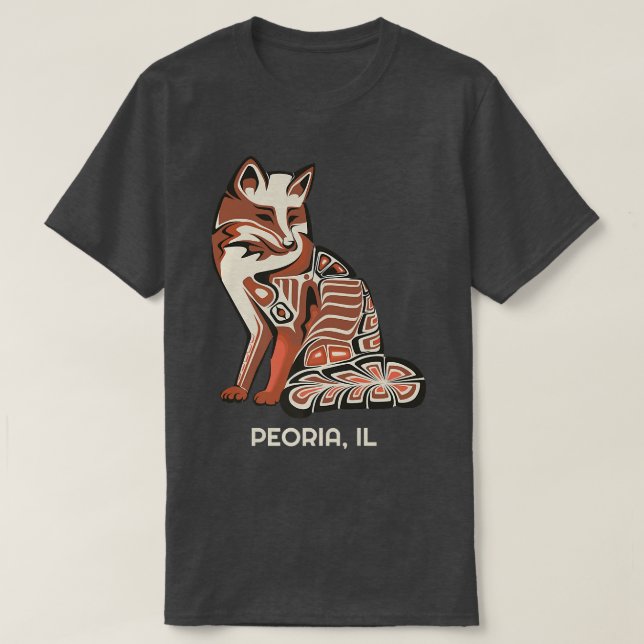 Red Tribal of Peoria Art Native American Artwork T-Shirt (Design vorne)