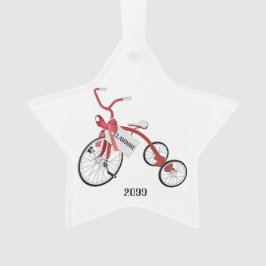 Red Tricycle Girls Star Acrylique Noël Ornament